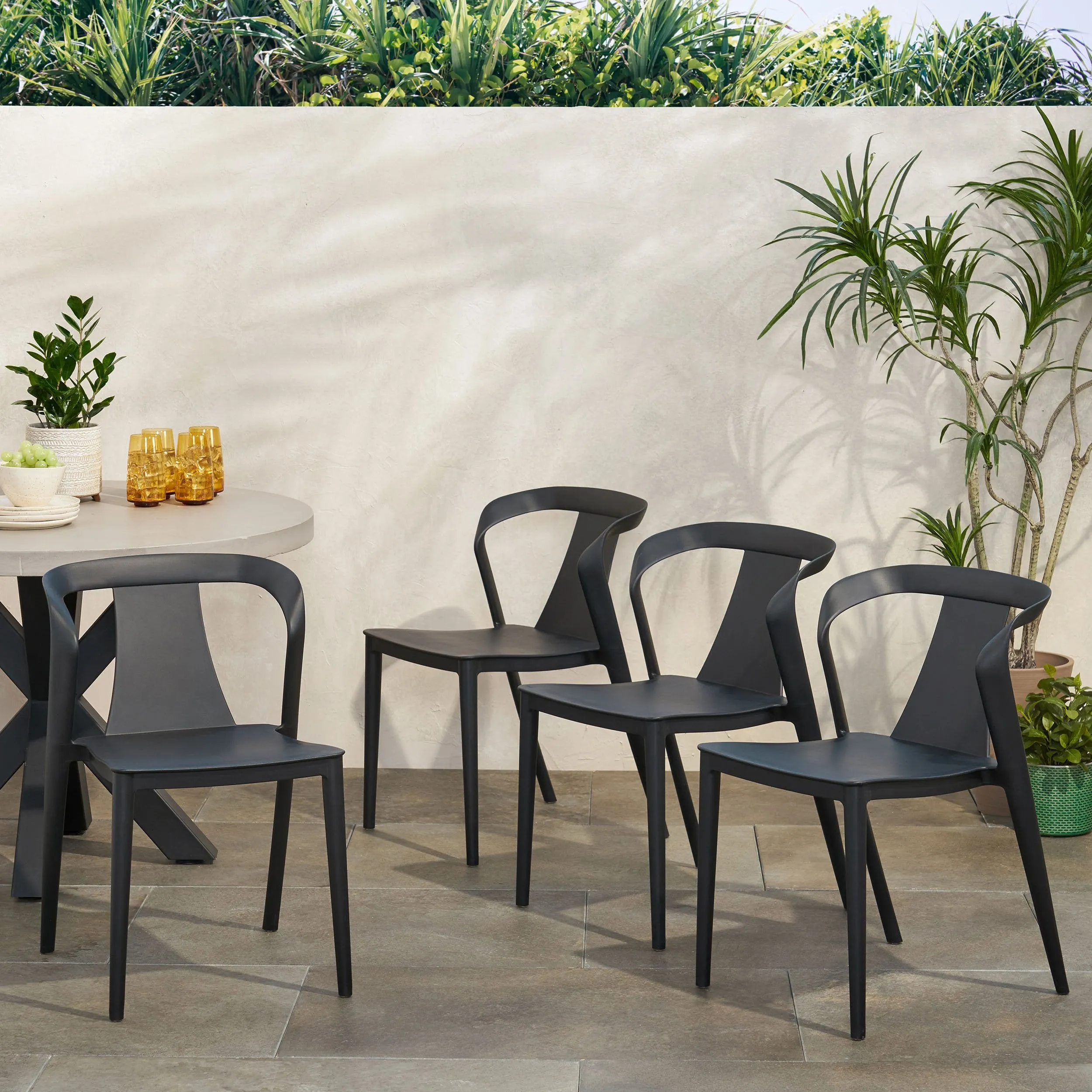 Outdoor Stacking Dining Chair (Set of 4) - NH271213 patio chairs, outdoor seating