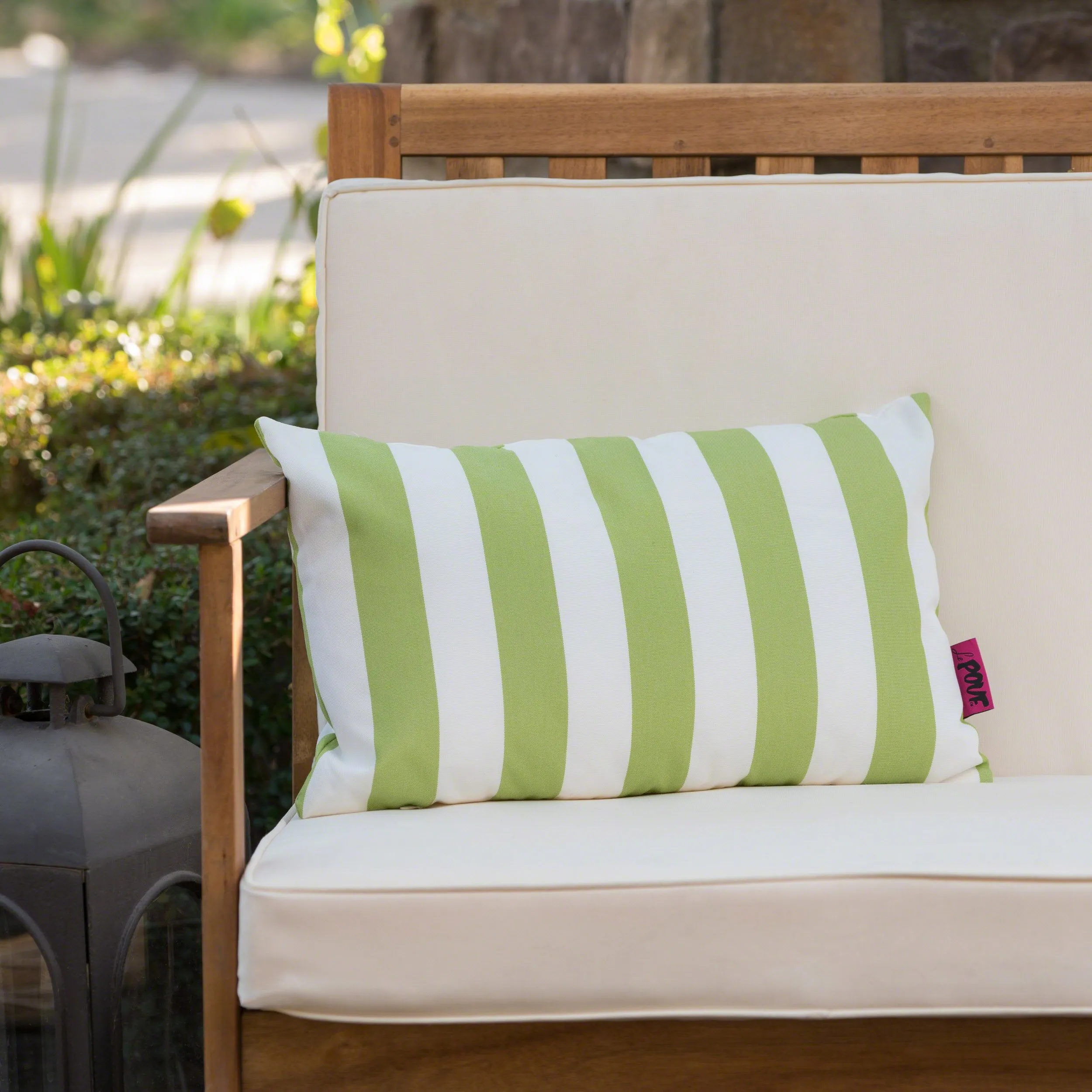Outdoor Stripe Water Resistant Rectangular Throw Pillow - NH959203