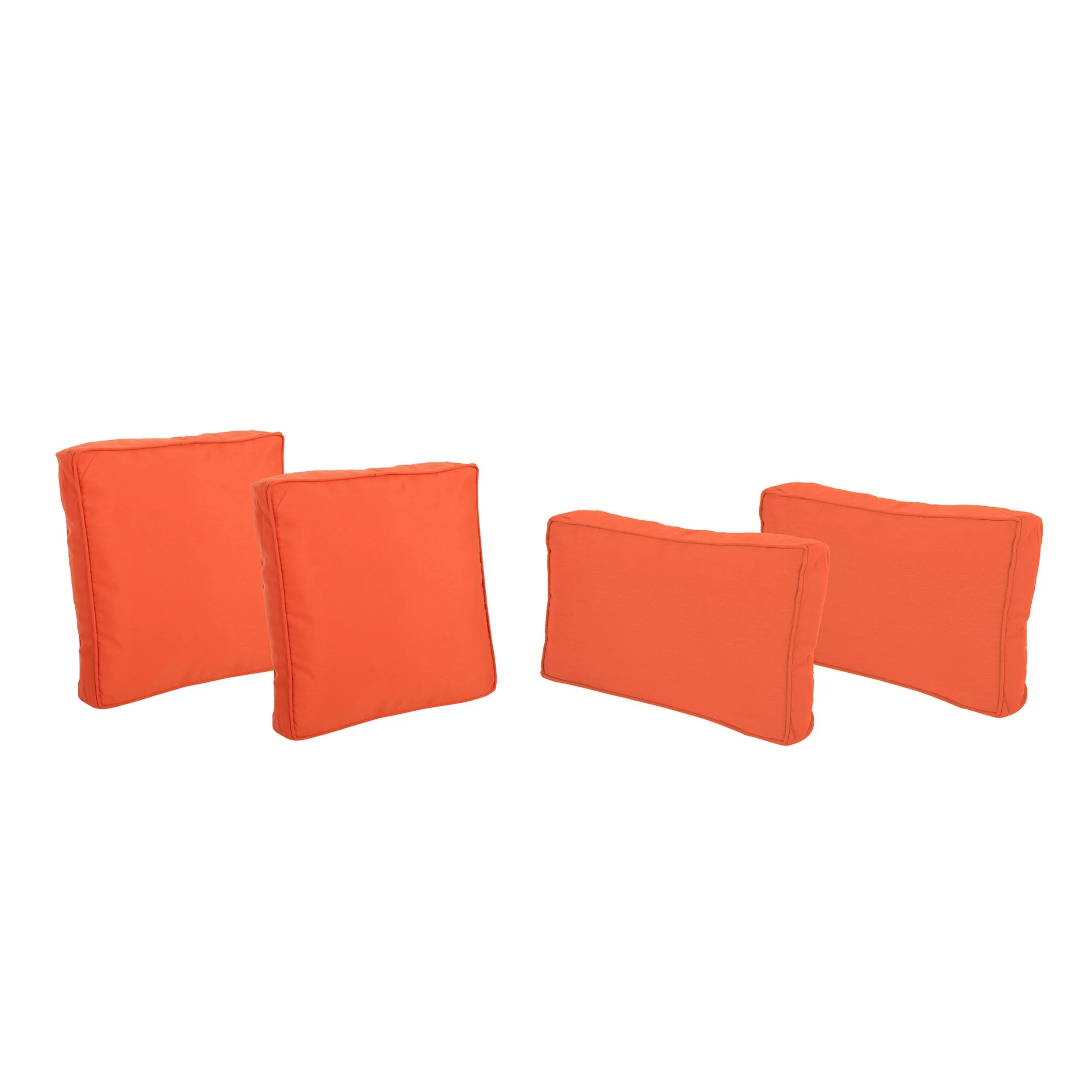 Outdoor Water Resistant 18" Square Throw and 12"x20" Rectangular Lumbar Pillow Set (Set of 4) - NH850803
