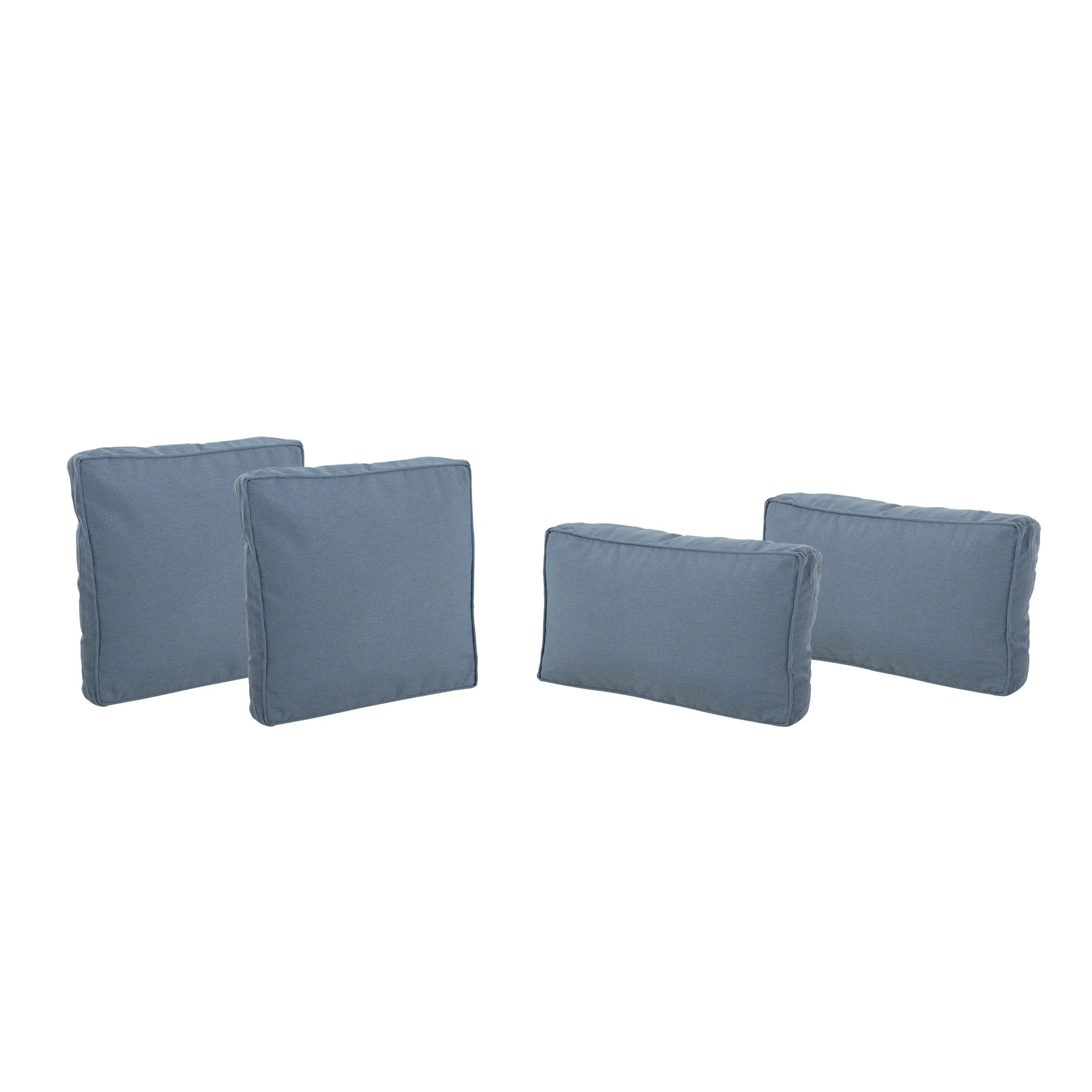 Outdoor Water Resistant 18" Square Throw and 12"x20" Rectangular Lumbar Pillow Set (Set of 4) - NH850803
