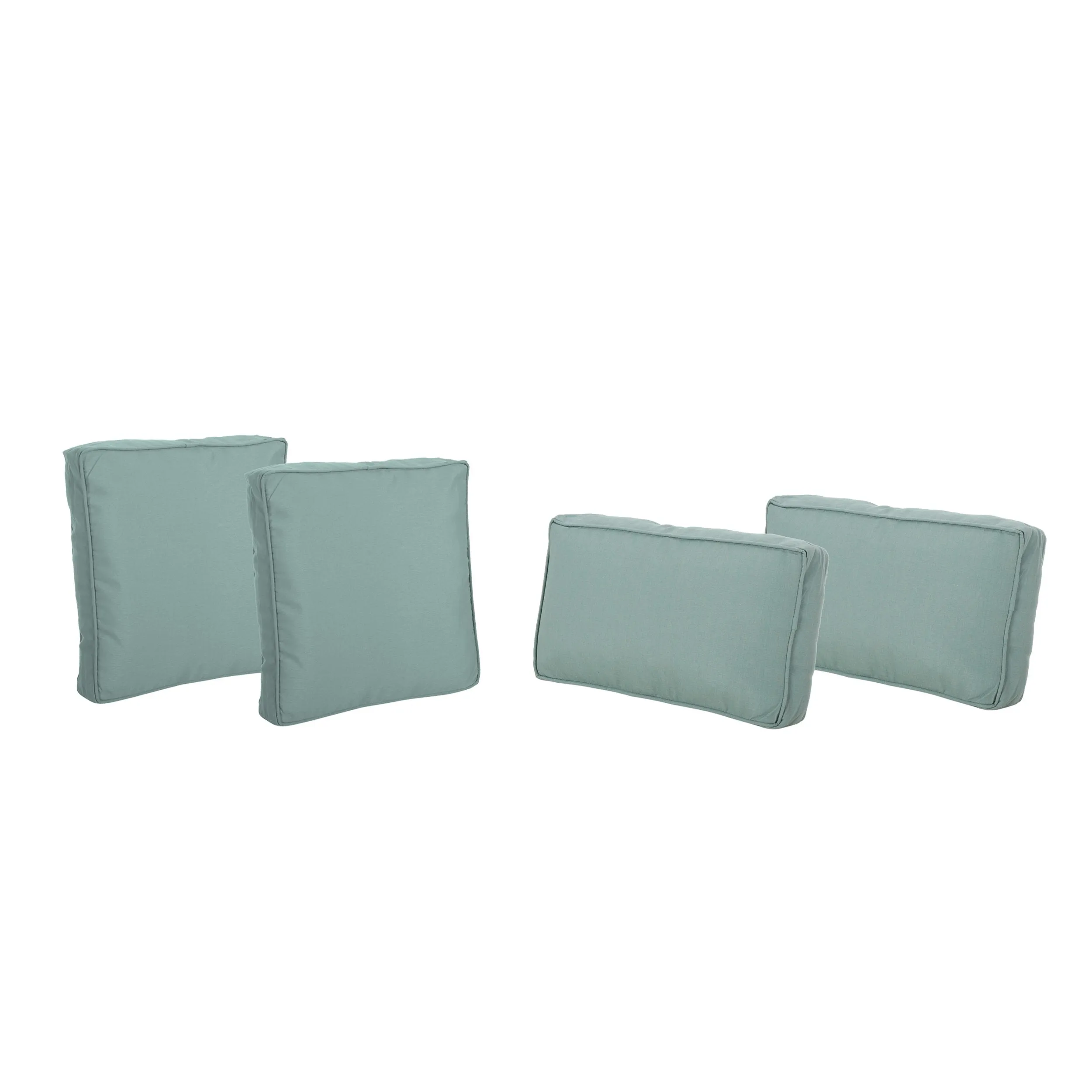 Outdoor Water Resistant 18" Square Throw and 12"x20" Rectangular Lumbar Pillow Set (Set of 4) - NH850803