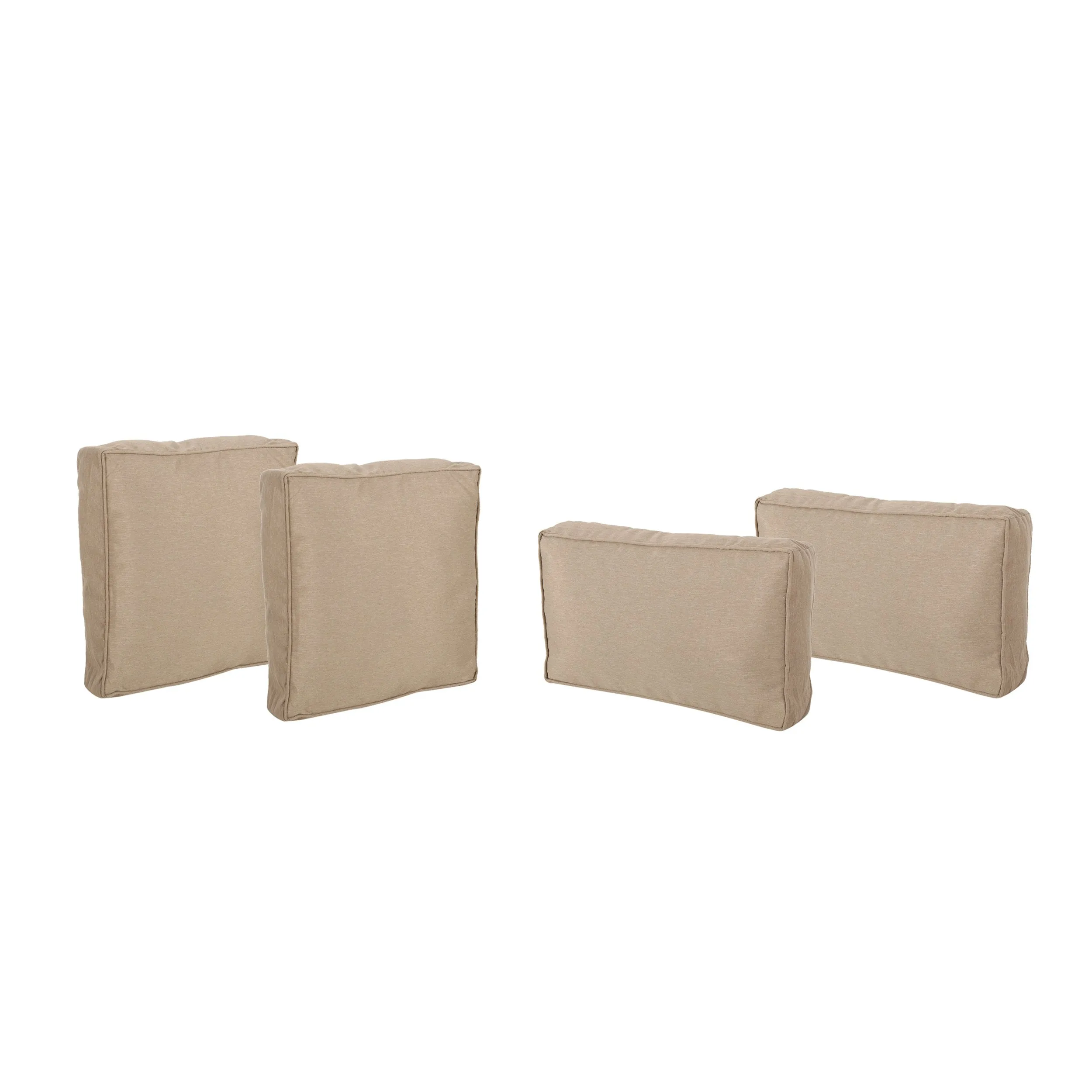 Outdoor Water Resistant 18" Square Throw and 12"x20" Rectangular Lumbar Pillow Set (Set of 4) - NH850803