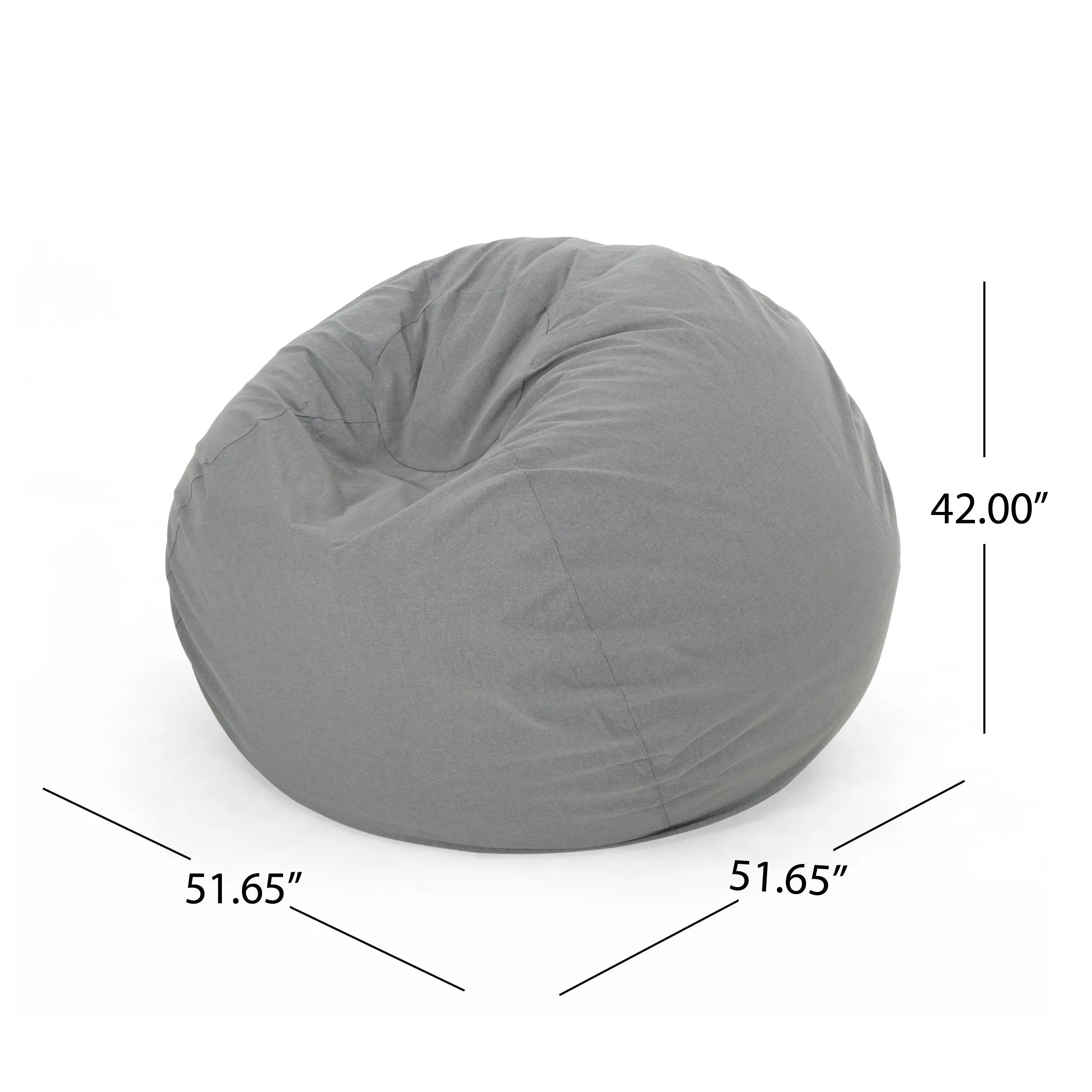 Outdoor Water Resistant 4.5 Bean Bag and 2 Ottoman Pouf Set - NH510803