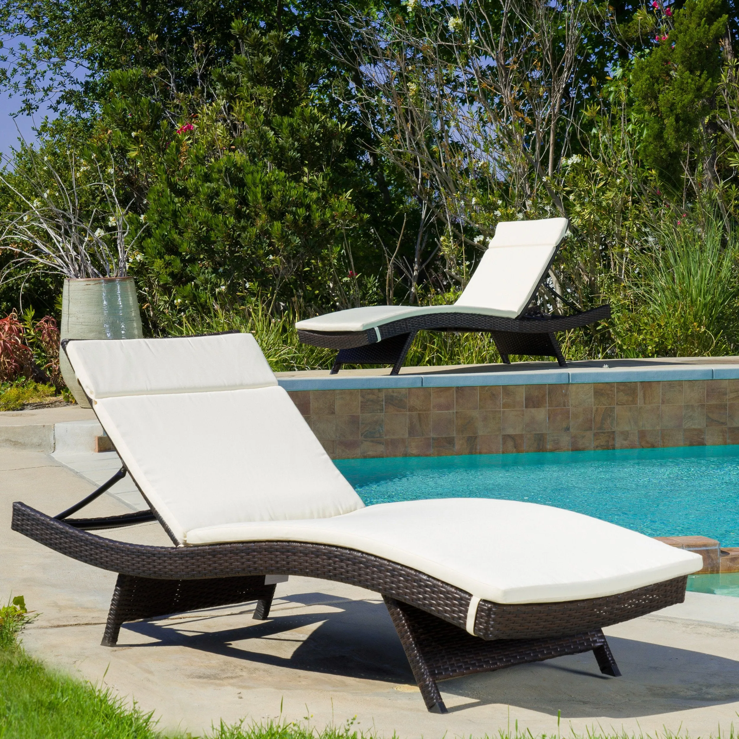 Outdoor Water Resistant Chaise Lounge Cushion - NH779003
