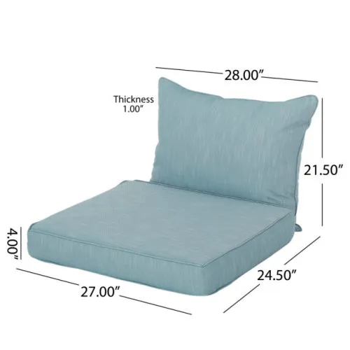 Outdoor Water Resistant Fabric Club Chair Cushions with Piping (Set of 2) - NH824313