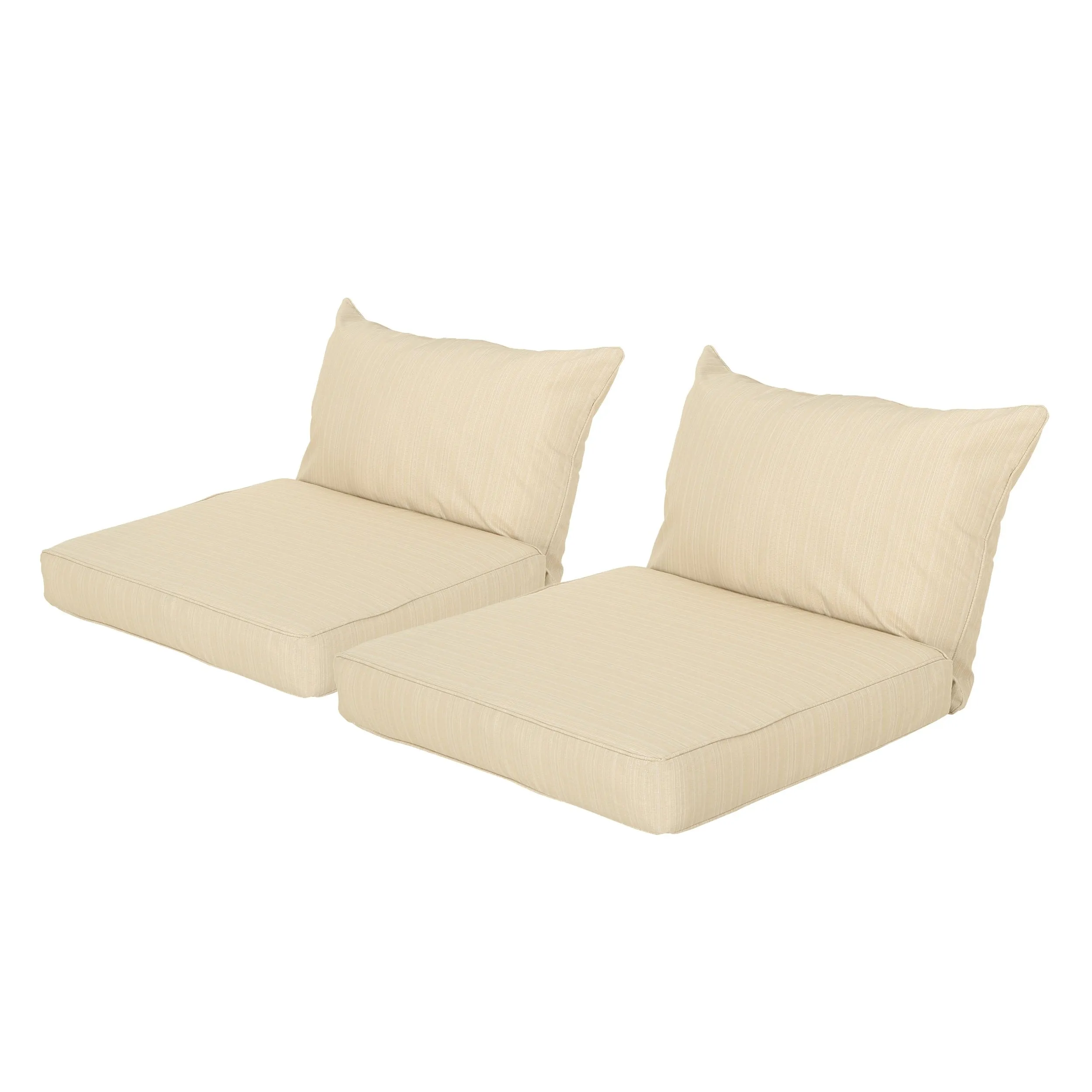 Outdoor Water Resistant Fabric Club Chair Cushions with Piping (Set of 2) - NH824313