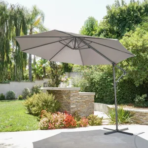 Outdoor Water Resistant Steel Frame Banana Sun Canopy - NH724103 patio chairs, outdoor seating