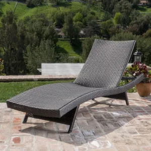 Outdoor Wicker Adjustable Back Chaise Sun Lounger - NH129492 patio chairs, outdoor seating