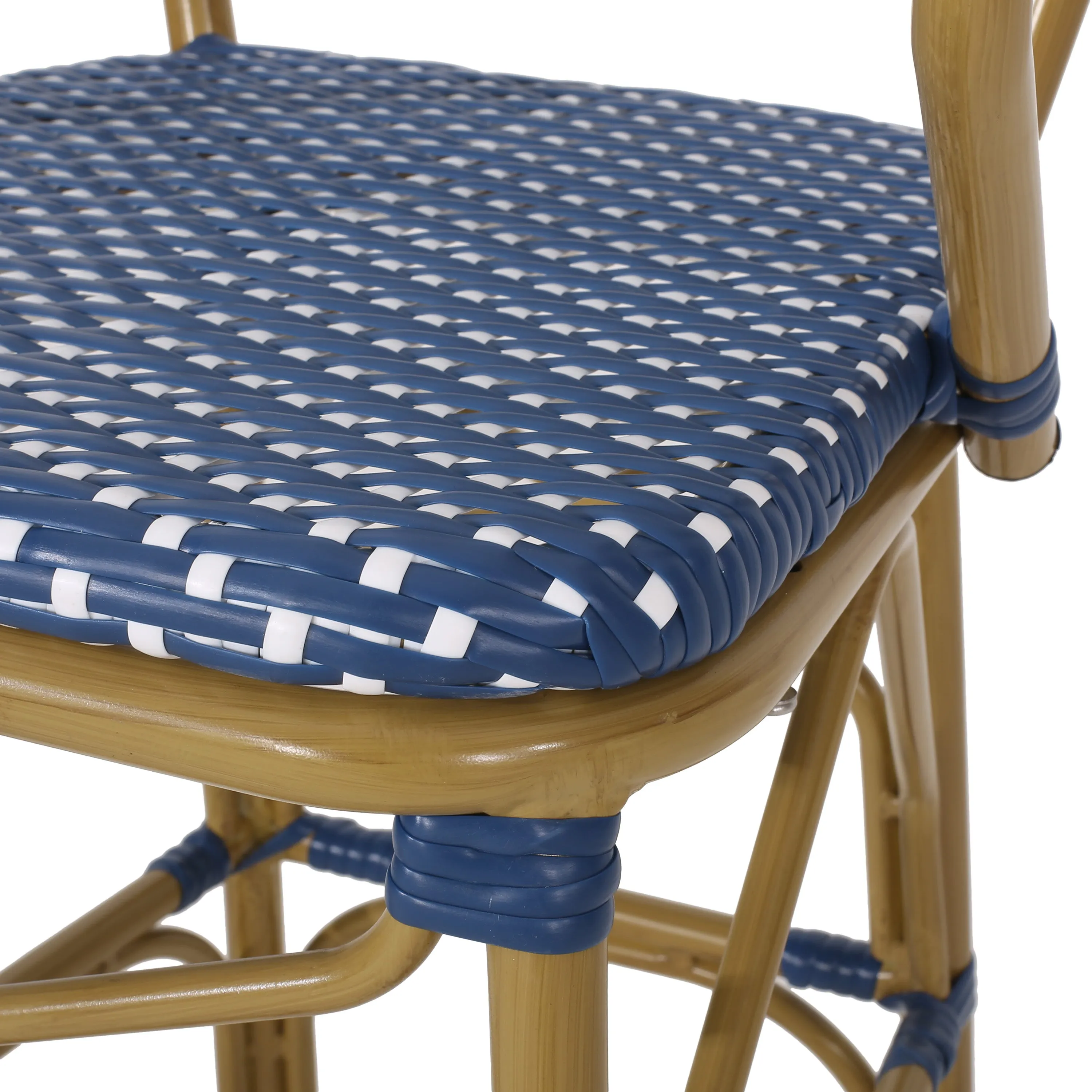 Outdoor Wicker and Aluminum French Barstools