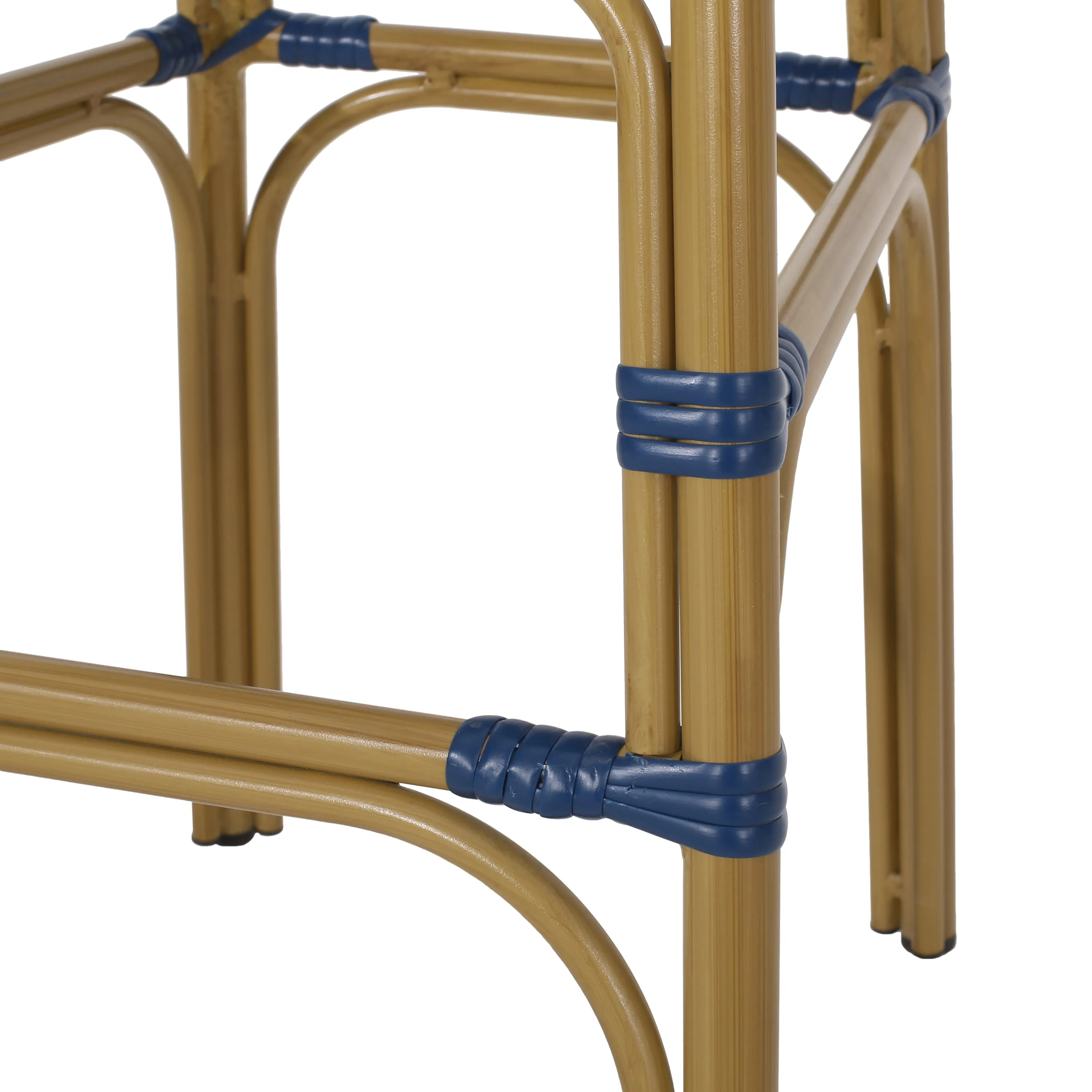 Outdoor Wicker and Aluminum French Barstools