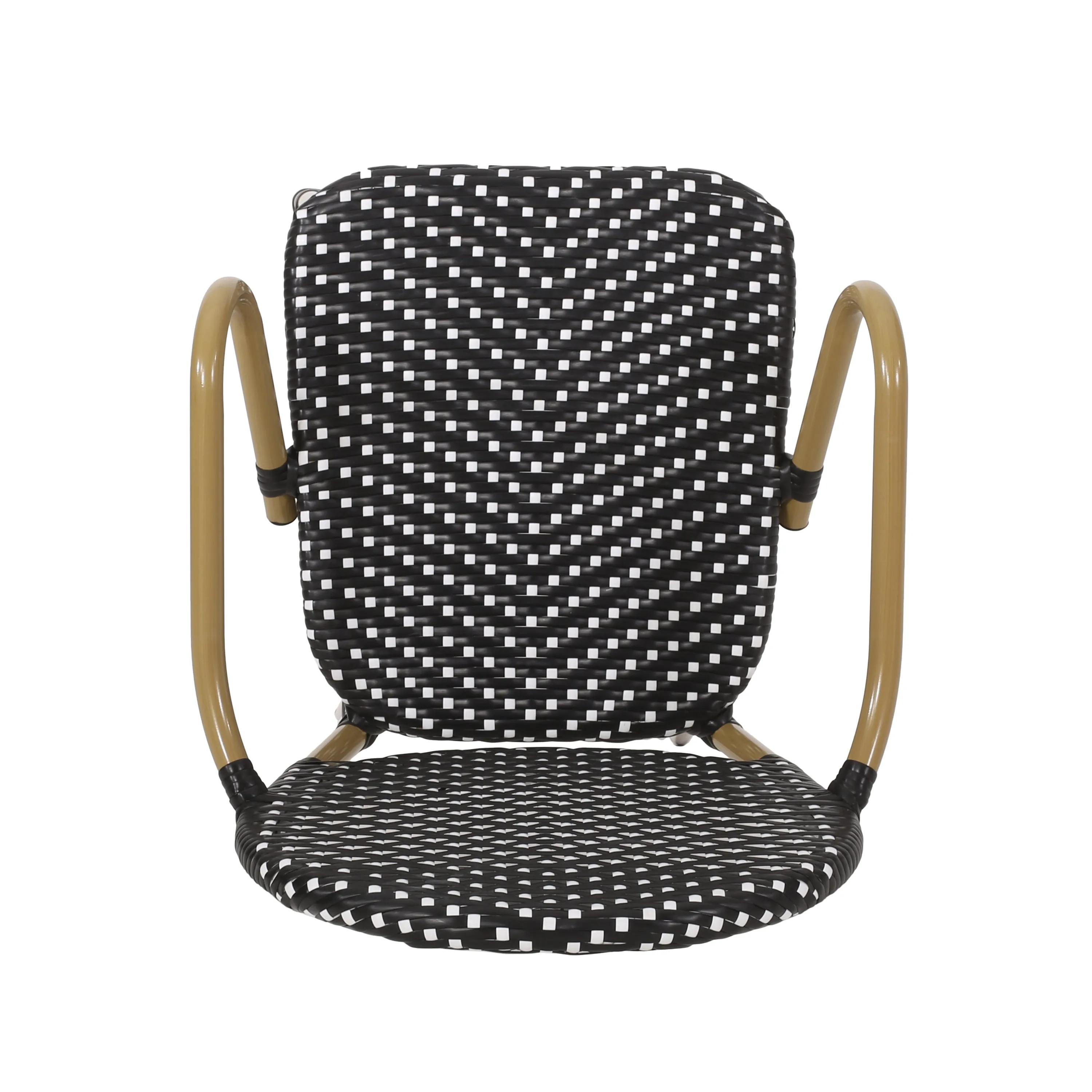 Outdoor Wicker and Aluminum French Barstools