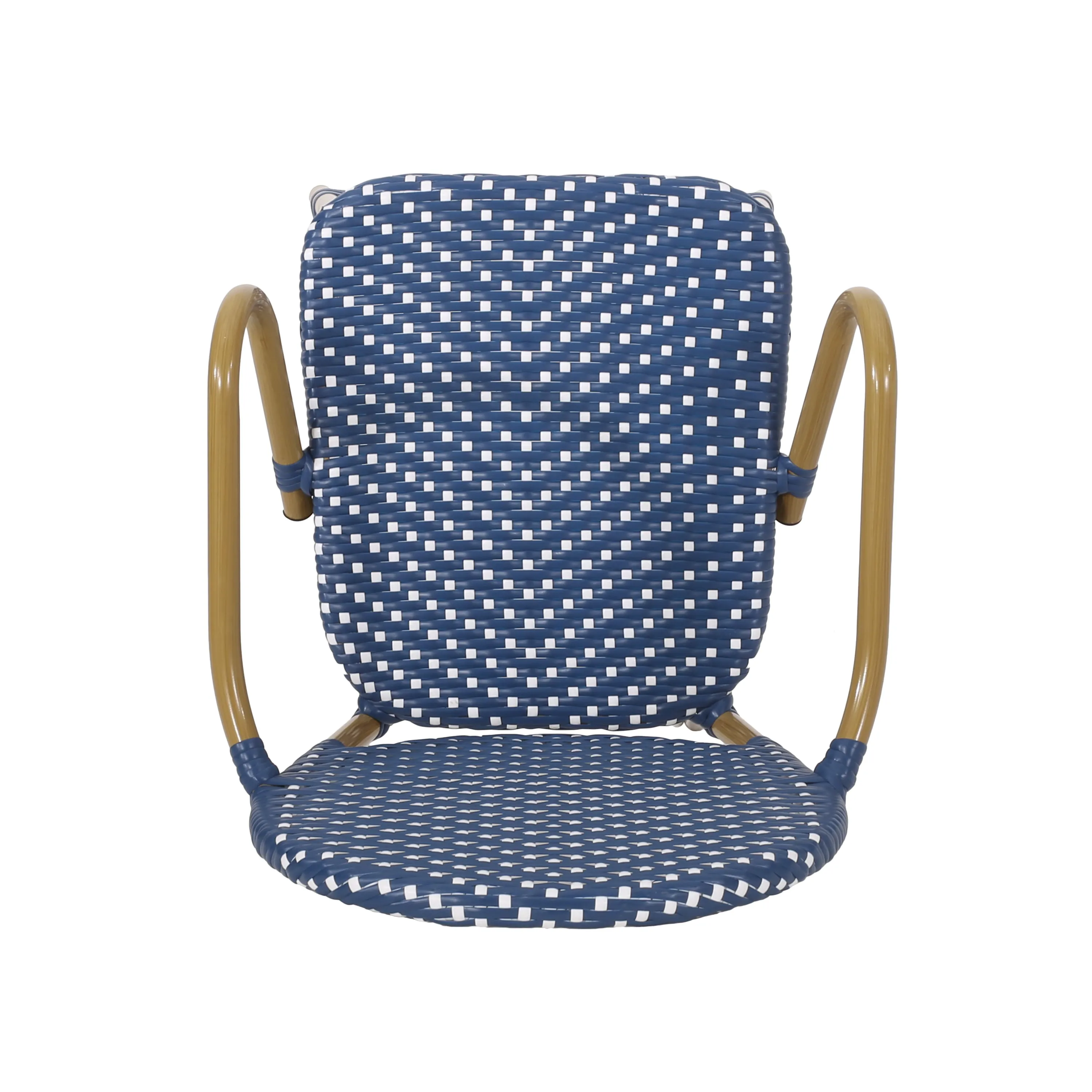 Outdoor Wicker and Aluminum French Barstools