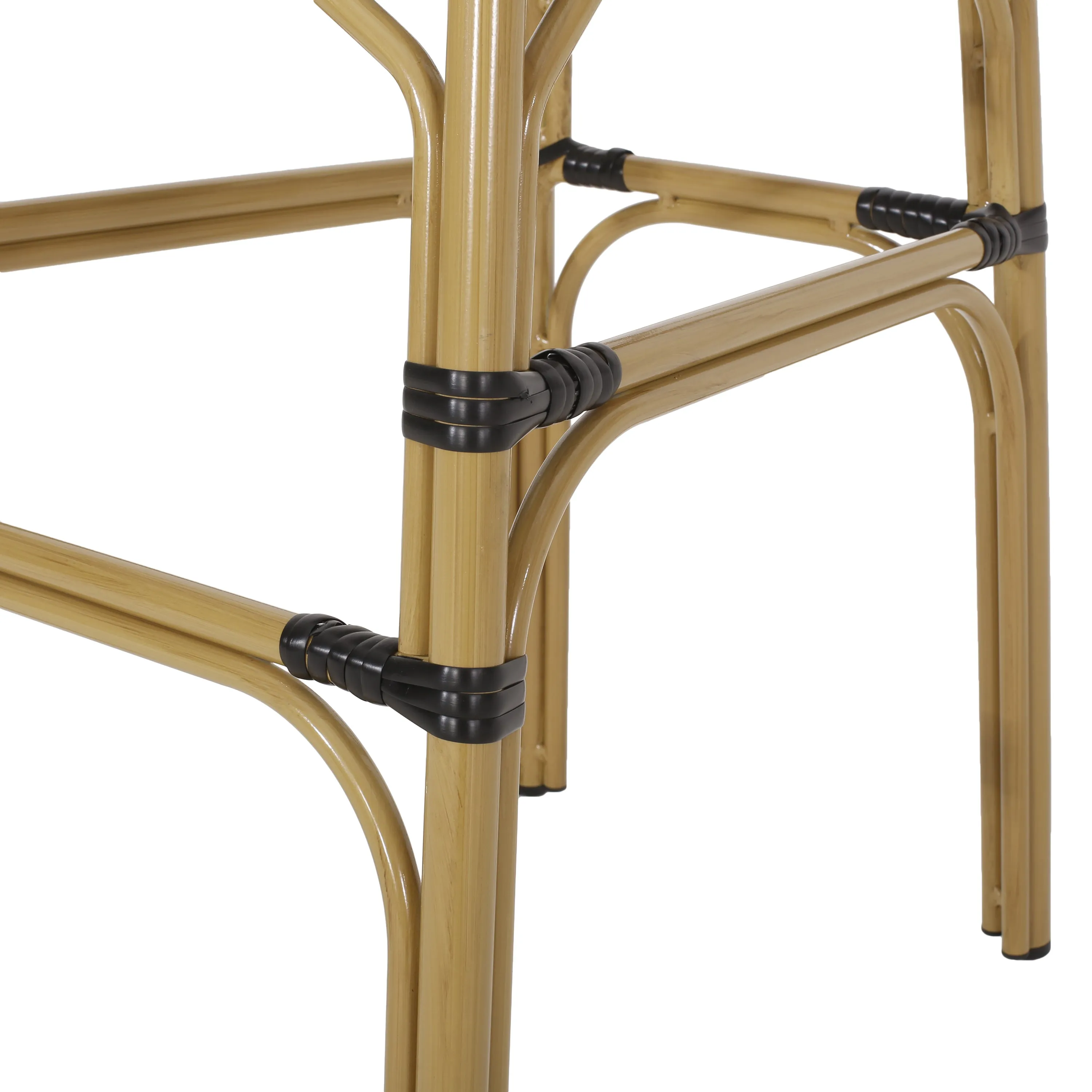Outdoor Wicker and Aluminum French Barstools