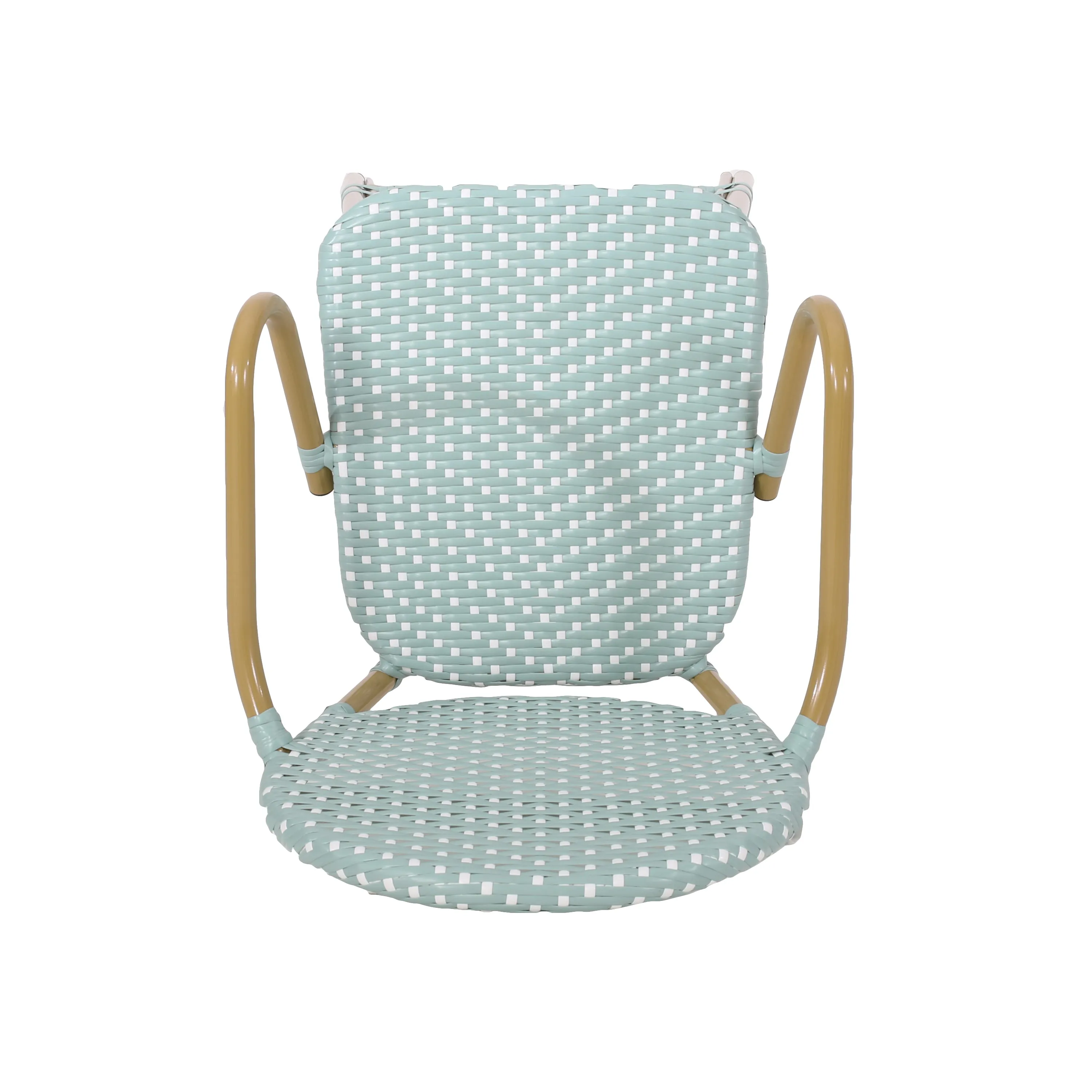 Outdoor Wicker and Aluminum French Barstools