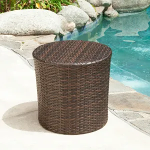 Outdoor Wicker Barrel Side Table - NH594122 patio chairs, outdoor seating