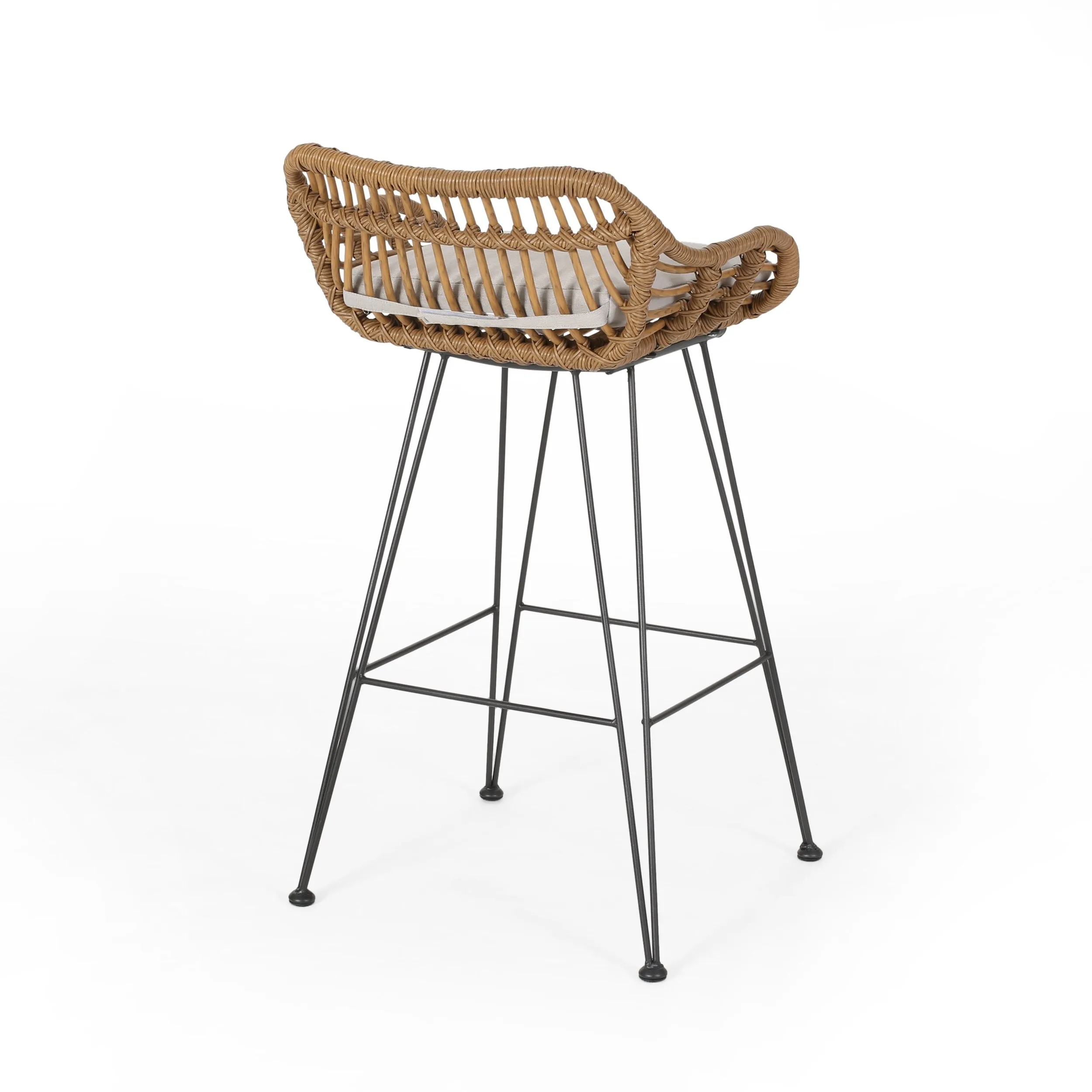 Outdoor Wicker Barstools with Cushions (Set of 2) - NH389903