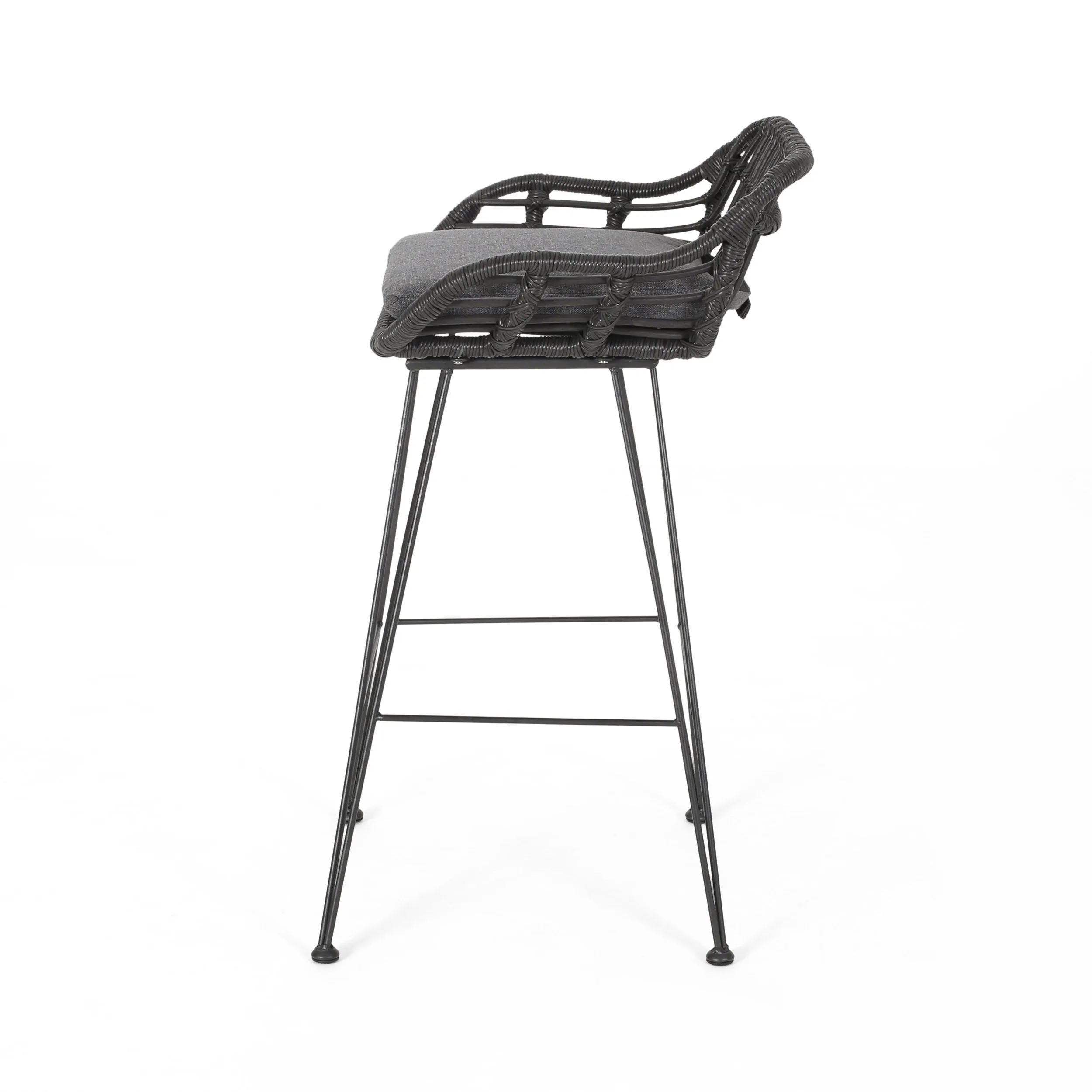 Outdoor Wicker Barstools with Cushions (Set of 2) - NH389903
