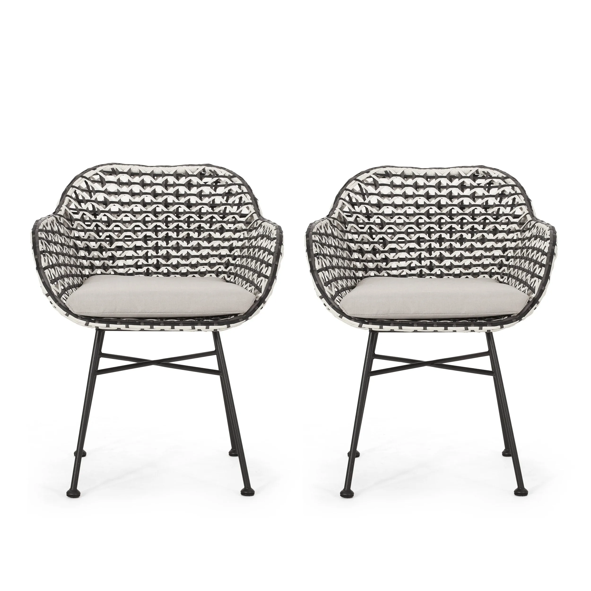 Outdoor Wicker Chair with Cushion (Set of 2) - NH996313 patio chairs, outdoor seating