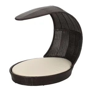 Outdoor Wicker Dog Bed with Water-Resistant Cushion - NH132413 patio chairs, outdoor seating