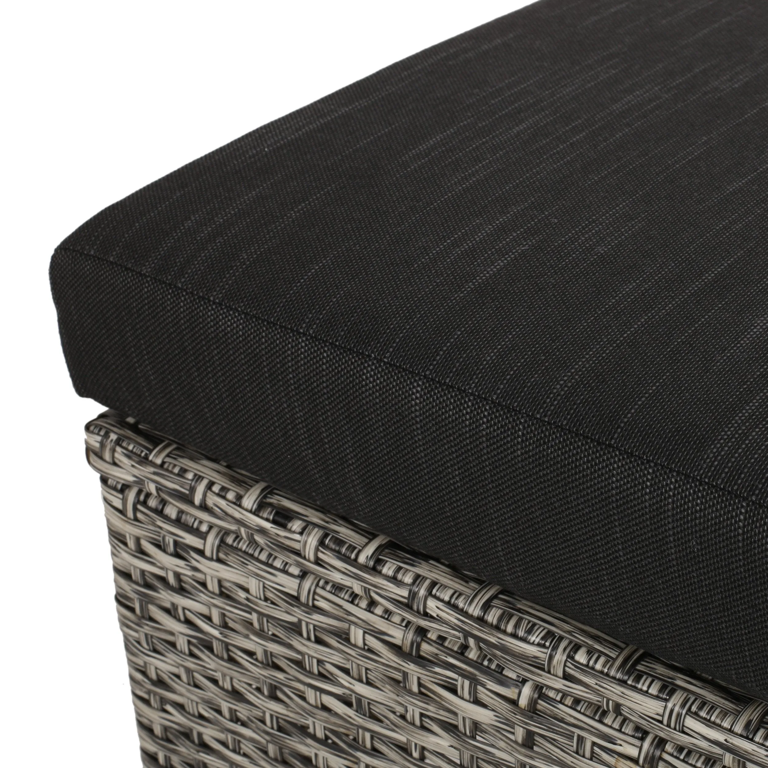 Outdoor Wicker Ottoman with Cushion, Set of 2 - NH579313