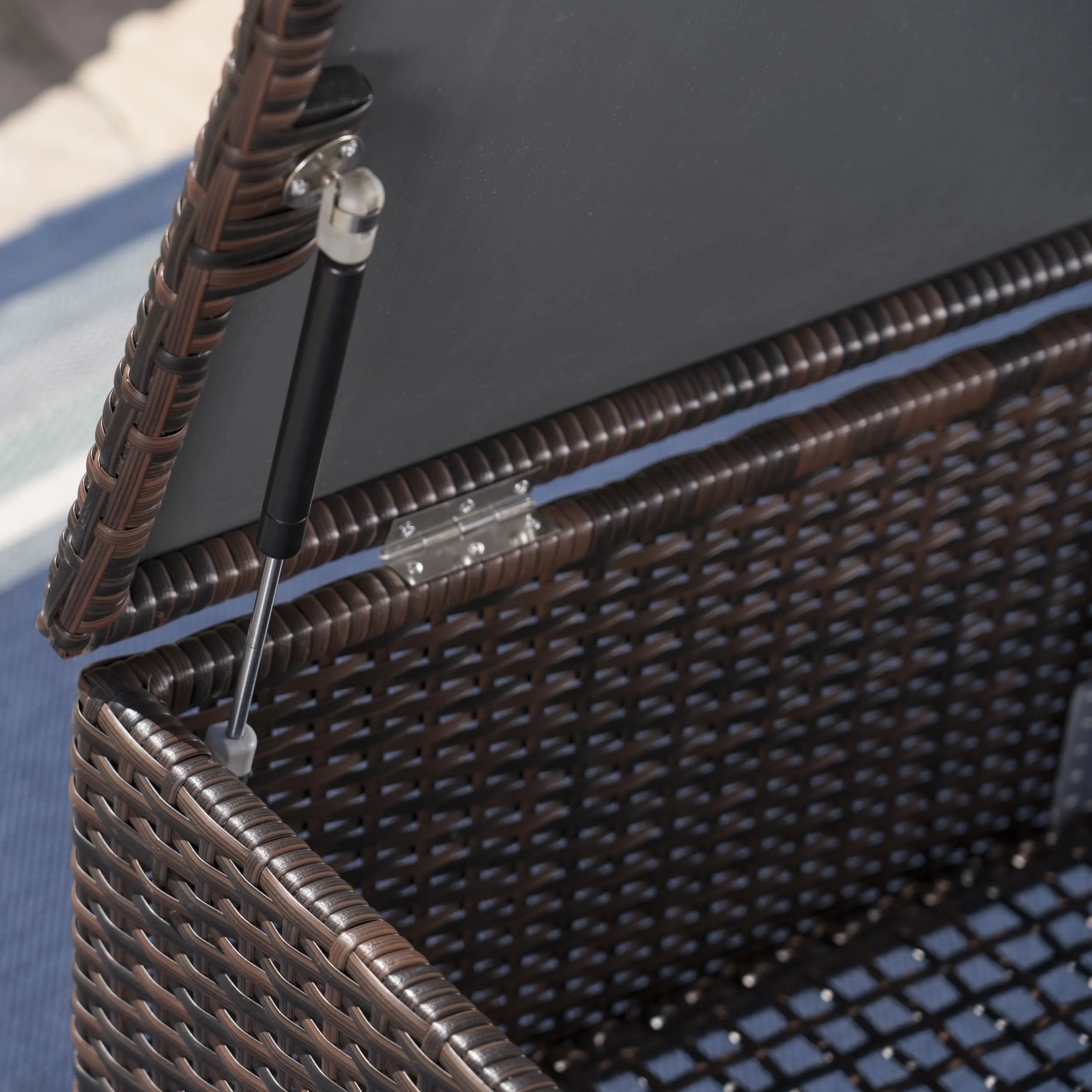 Outdoor Wicker Storage Chest - NH240403