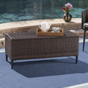 Outdoor Wicker Storage Chest - NH240403 patio chairs, outdoor seating