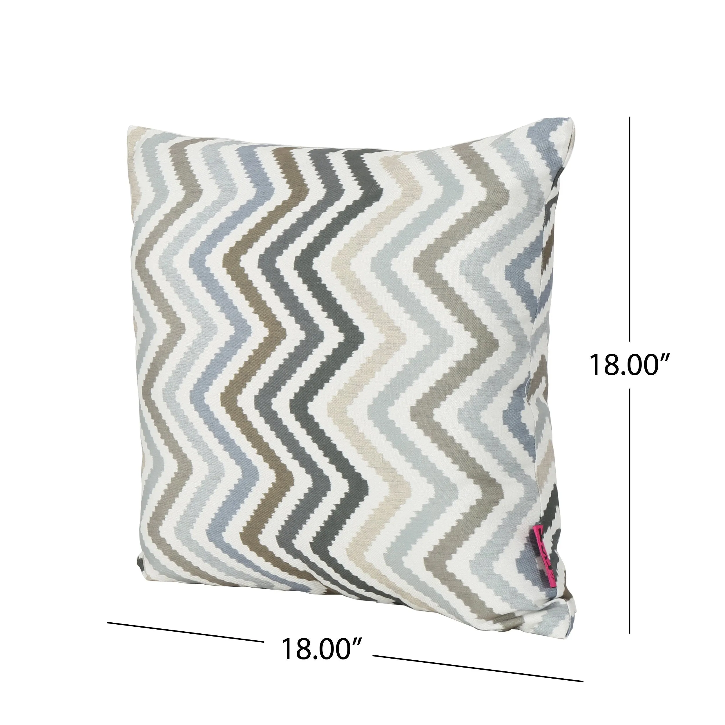 Outdoor Zig Zag Striped Water Resistant Tasseled Square and Rectangular Throw Pillows (Set of 4) - NH870303