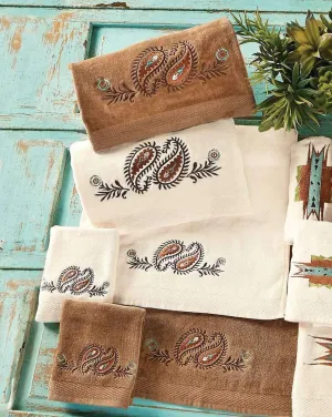 Paisley Embroidered Bathroom Towels bath towels, hand towels