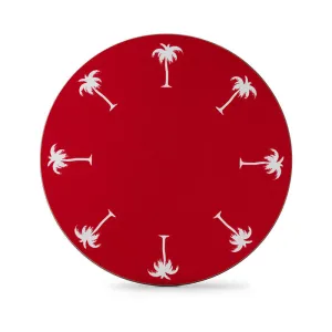 Palm Tree Round Table Mat Set of 4, Cerise Pink tufted headboard, king headboard