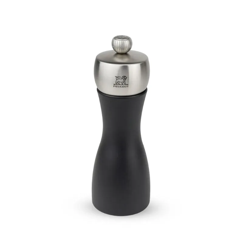 Pepper mill, 15cm, Peugeot, Fidji, matt black and stainless steel finish napkin rings, dining placemats