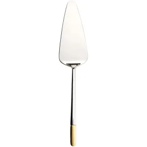 Pie server, Villeroy & Boch, Ella, stainless steel with partial gold plate napkin rings, dining placemats