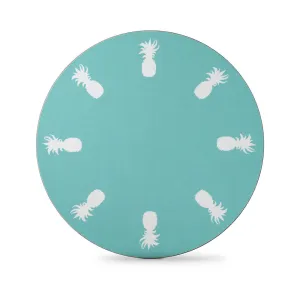 Pineapple Round Table Mat Set of 4, Aqua tufted headboard, king headboard