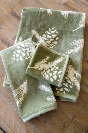 Pinecone Decorated Bathroom Towels bath towels, hand towels