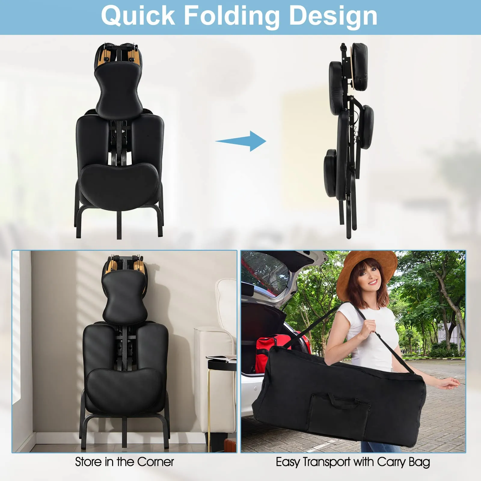 Portable Light Weight Massage Chair Travel Massage Tattoo Spa Chair
