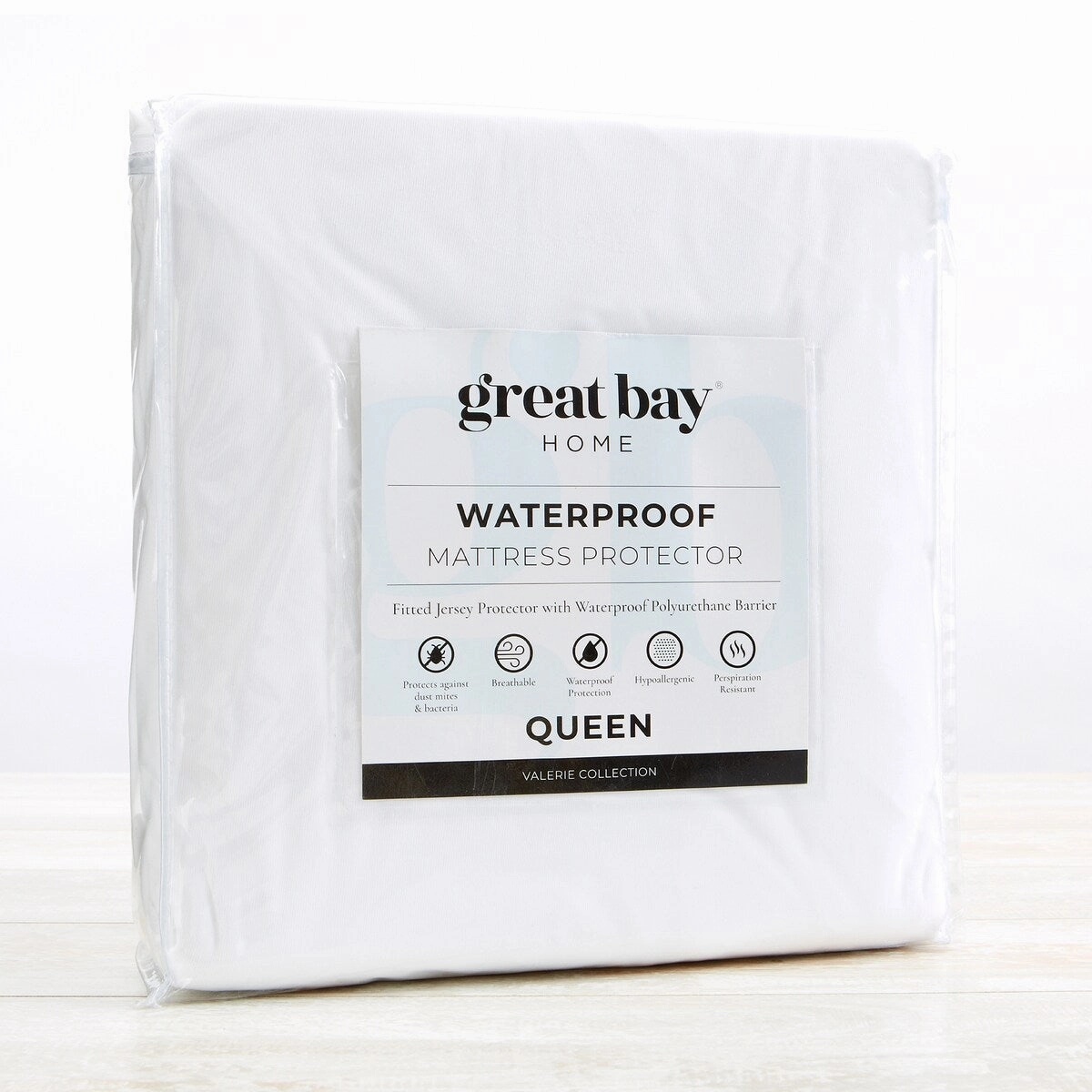 Premium Noiseless Waterproof Jersey Mattress Protector - White
