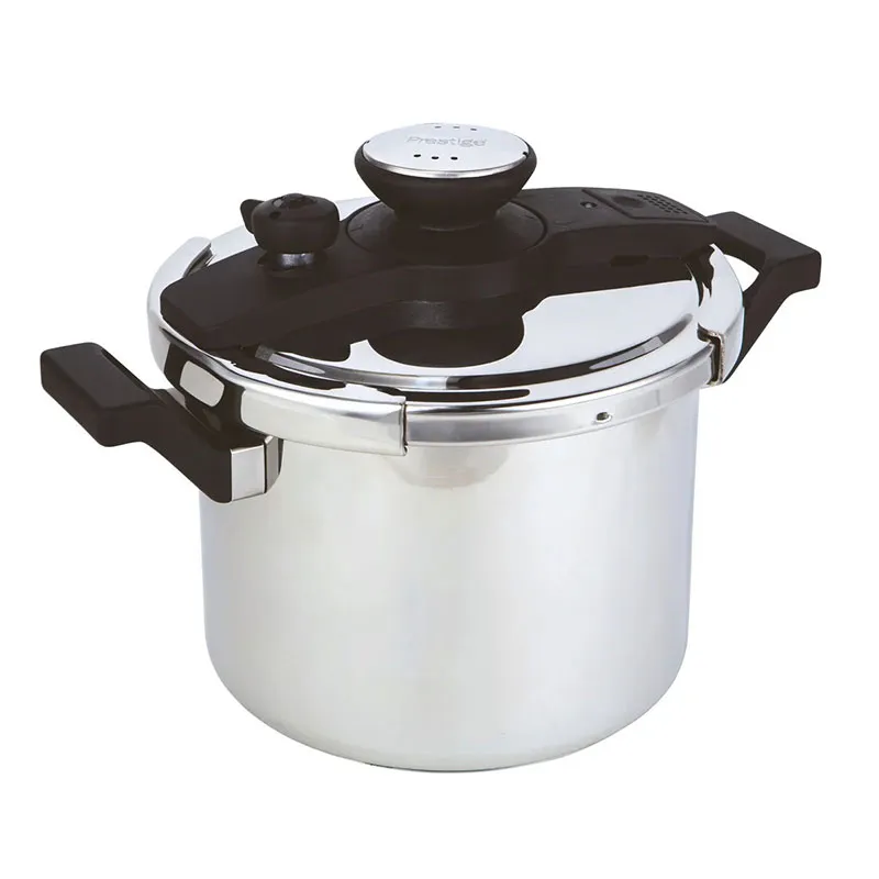 Prestige Twist N Lock Pressure Cooker, 6l, Silver curtain fabric, upholstery textile