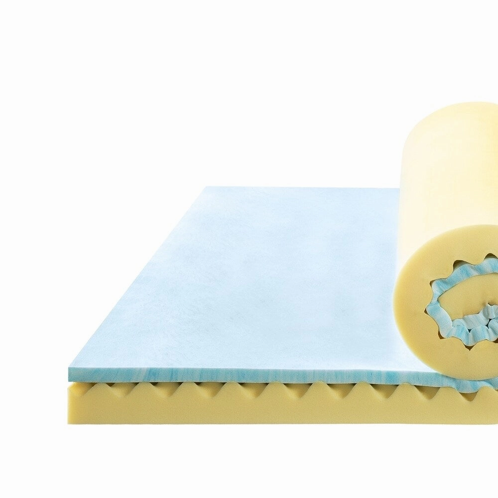 Priage 4" King Swirl Gel Memory Foam Mattress Topper