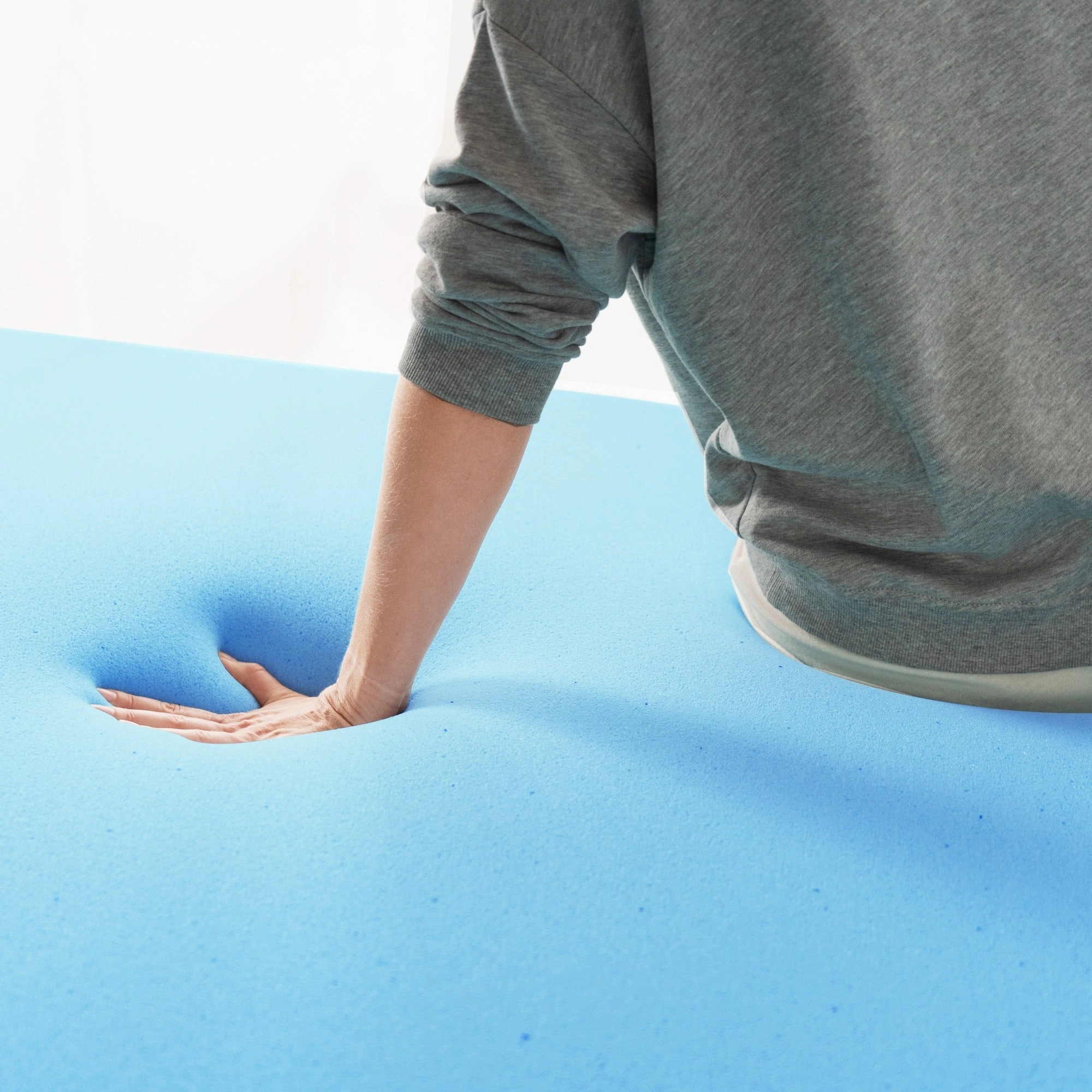 Priage by ZINUS 2 Inch Green Tea Cooling Gel Memory Foam Mattress Topper - Blue