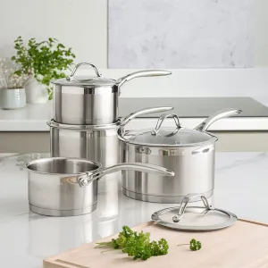 Professional 4 Piece Saucepan set, Stainless Steel curtain fabric, upholstery textile