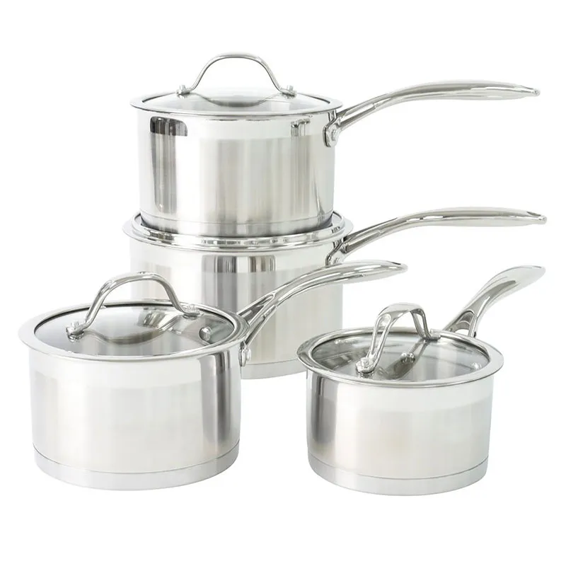 Professional 4 Piece Saucepan set, Stainless Steel