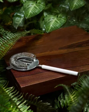 Riverside Cocktail Strainer -White entry bench, shoe rack