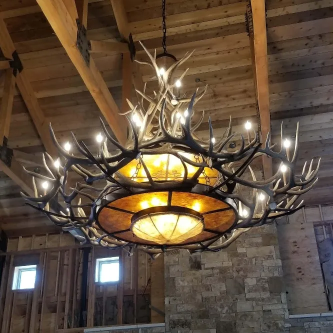 Rocky Mountain Elk Antler Chandelier