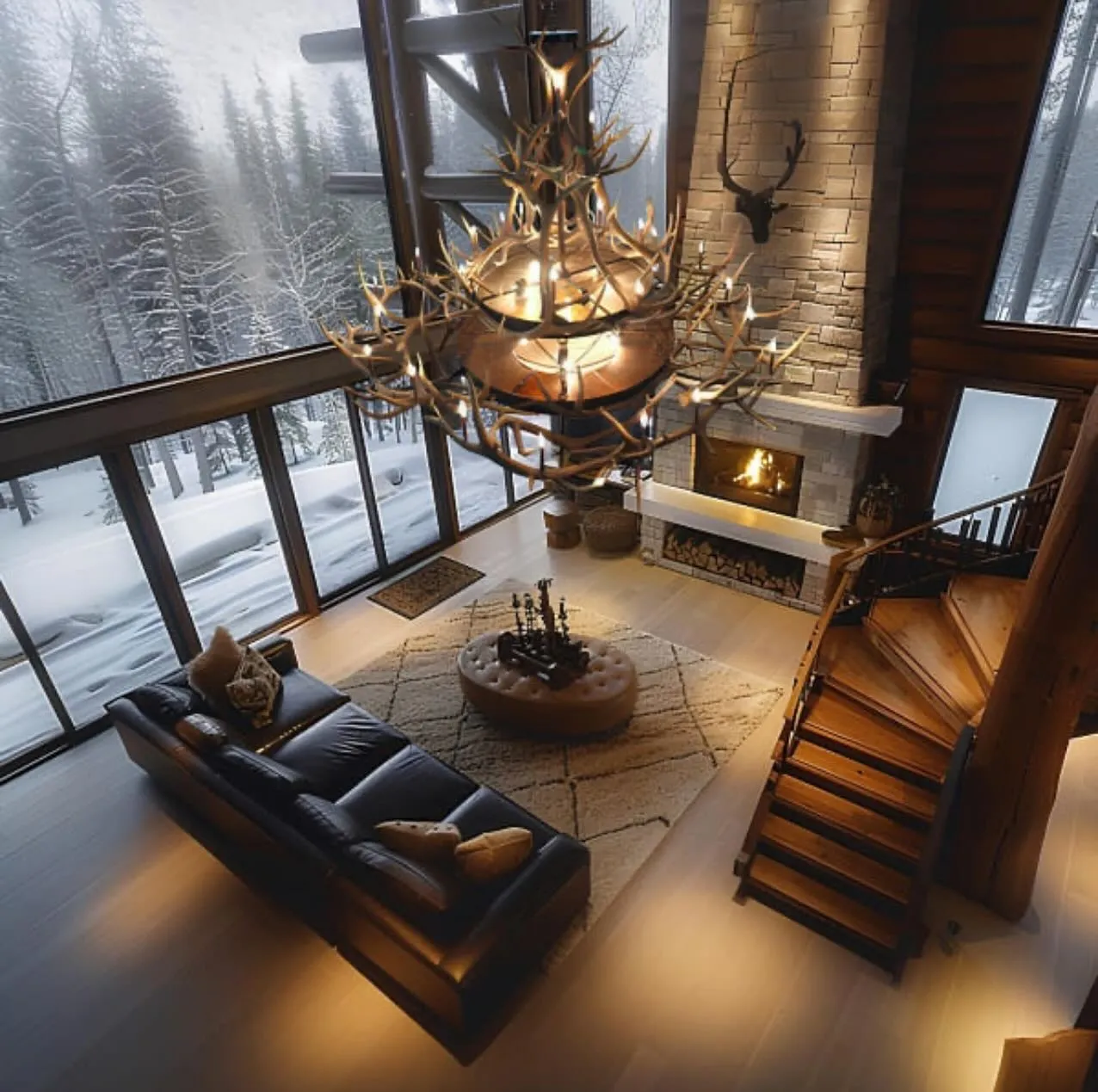 Rocky Mountain Elk Antler Chandelier
