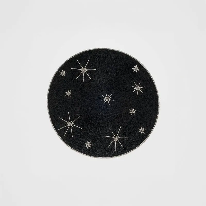 Round placemat, 38cm, Joanna Buchanan, Star, Black tufted headboard, king headboard