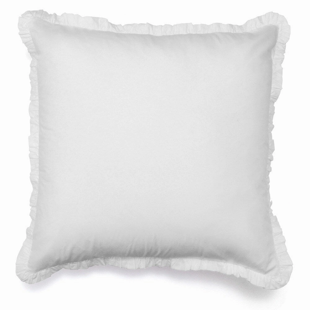 Ruffled White Euro Sham (Set of 2) pillowcases,cotton pillow covers,bed linen