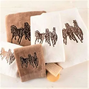 Running Horses Bath Towels bath towels, hand towels