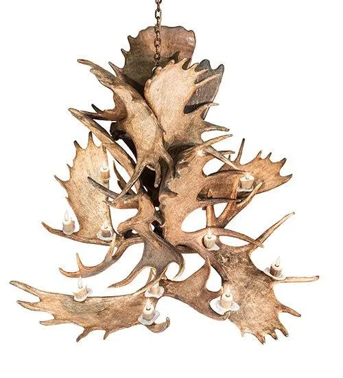 Rustic 12-Light Moose Antler Chandelier for Luxe Decor