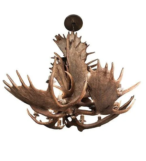 Rustic 12-Light Moose Antler Chandelier for Luxe Decor