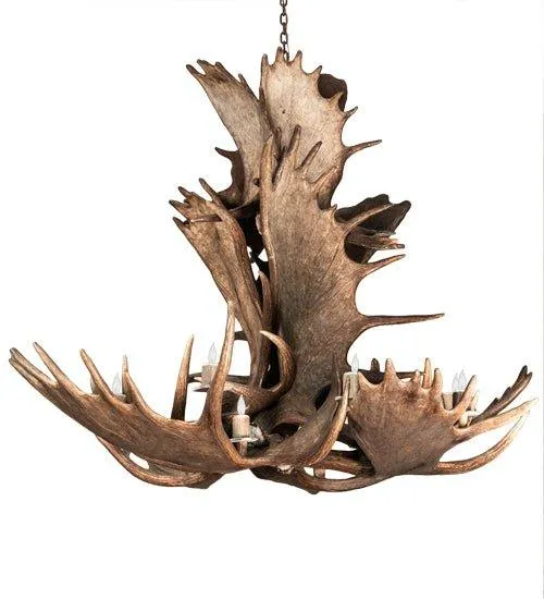 Rustic 12-Light Moose Antler Chandelier for Luxe Decor