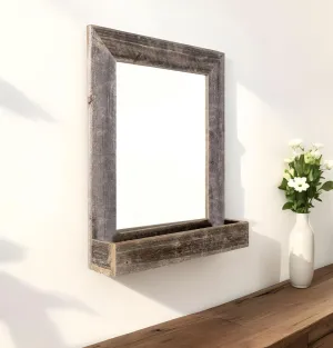 Rustic Barn Wood Mirror with Box Shelf bathroom furniture, vanity cabinet